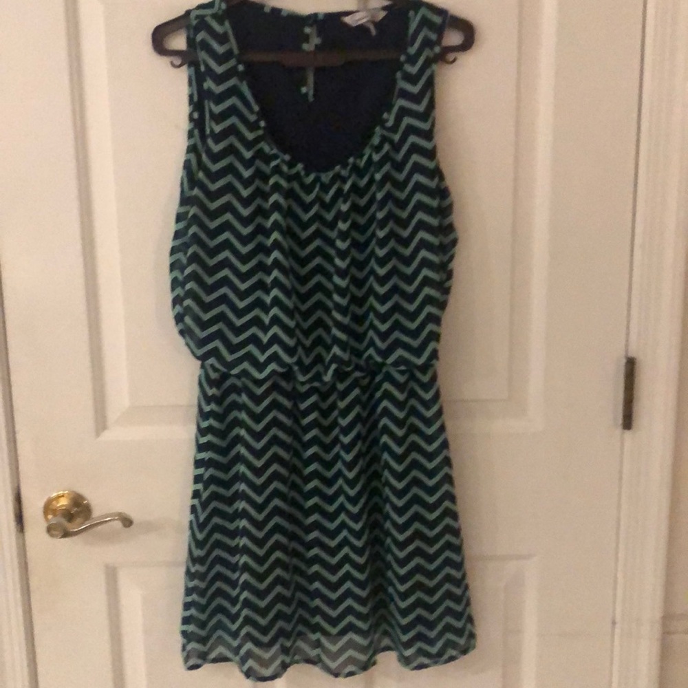 Blue and Green pattern dress